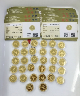 國家權(quán)威機(jī)構(gòu)純金紀(jì)念幣含金量檢測證書
