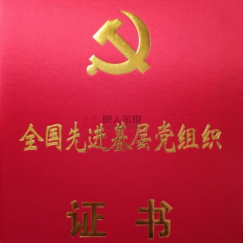 全國兩優(yōu)一先獎牌獎章證書先進基層黨組織榮譽證書