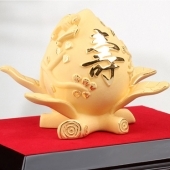 純金壽桃定制黃金壽桃，絨沙金壽桃，千足鑄金壽桃