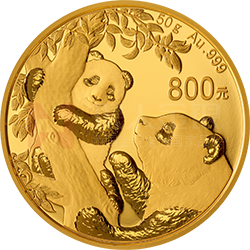 2021版熊貓金銀紀念幣50克圓形金質(zhì)紀念幣