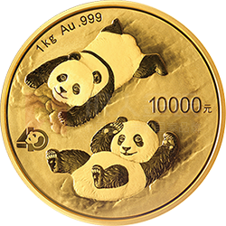 2022版熊貓貴金屬紀念幣1公斤圓形金質(zhì)紀念幣