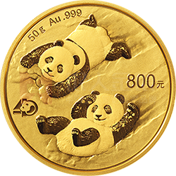 2022版熊貓貴金屬紀念幣50克圓形金質(zhì)紀念幣